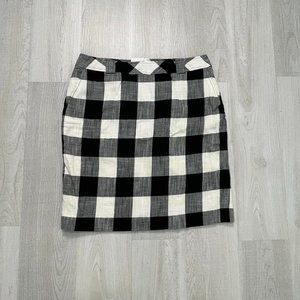 Talbots Black and White Checkered Pencil Skirt